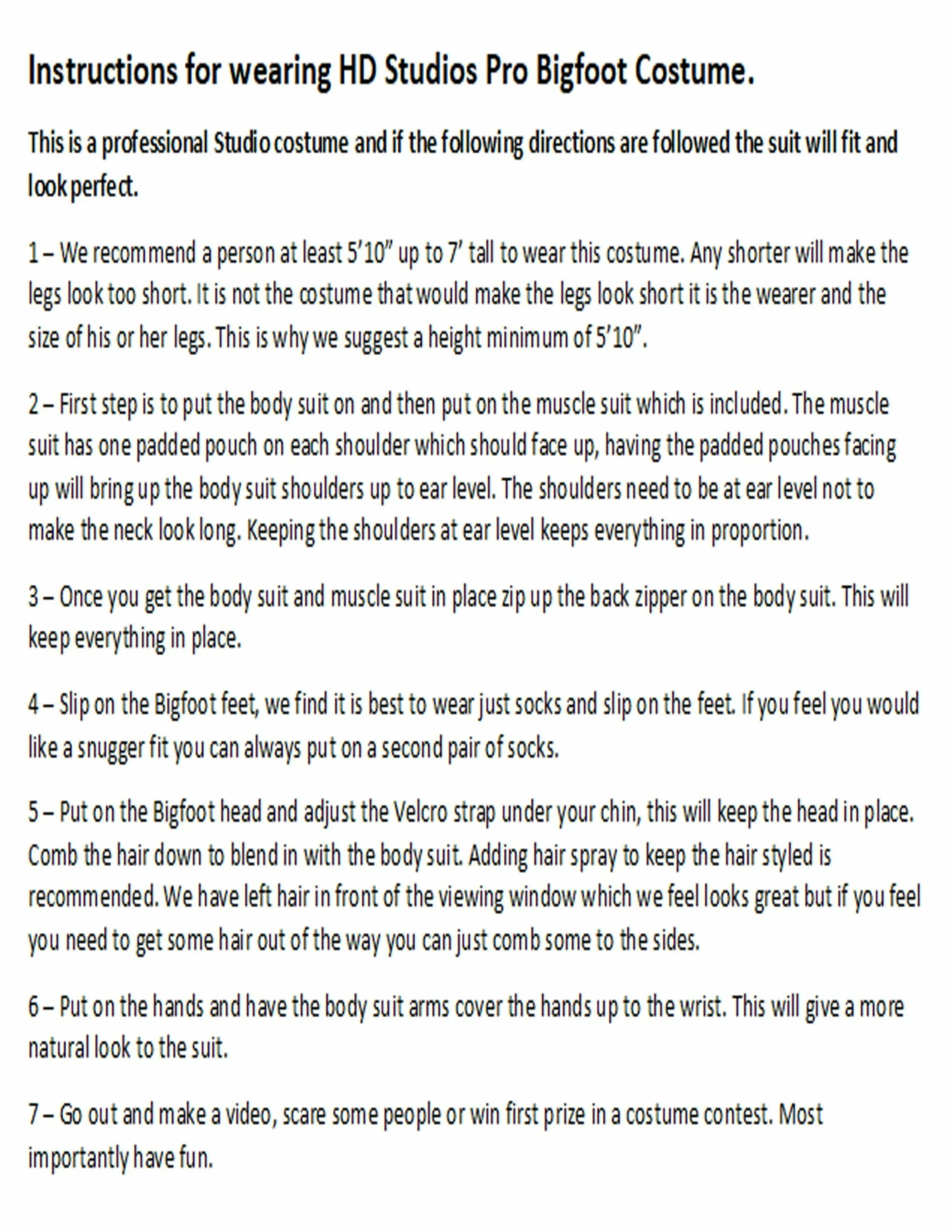 "Bigfoot" HD Studios Pro Costume 8 "Bigfoot" HD Studios Pro Costume - Image 6