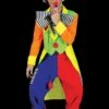 "Spanky Stripes Clown" Costume (Adult L) -DarkMorph Store spanky stripes clown value halloween costume adult l 14203801370672